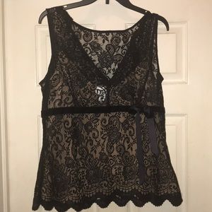 Lace tank by loft size 14